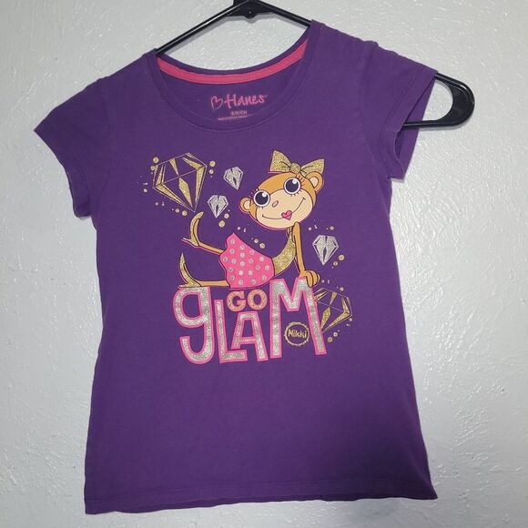 Hanes Small T-Shirt - "Go Glam" Monkey Design - Picture 1 of 5